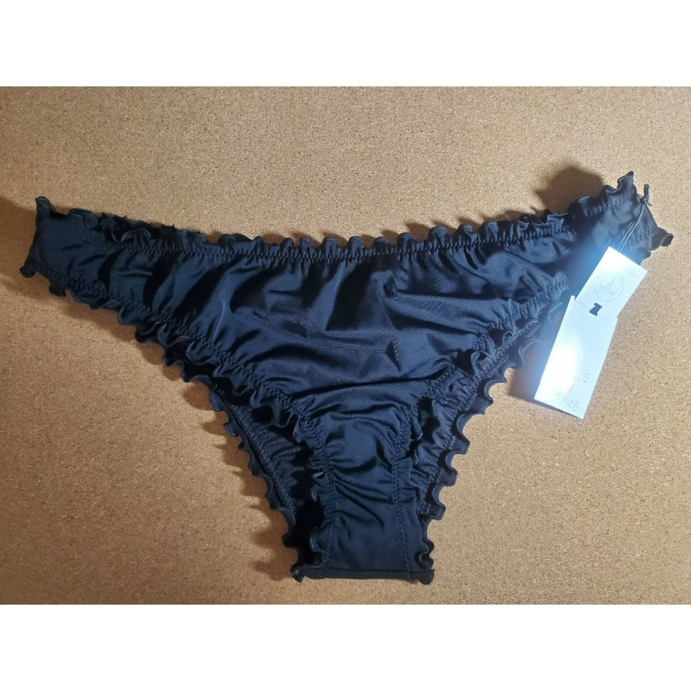 Shade & Shore Women Large(12-14) Ruffle High Leg Bikini Bottom